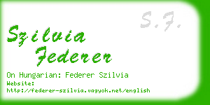 szilvia federer business card